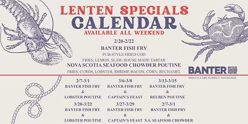 Lenten Specials at Banter!