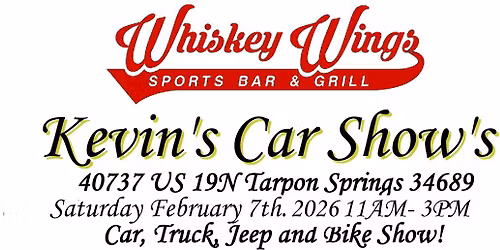 Kevin's Car Show's and Whiskey Wings Tarpon Springs Car, Truck, and Jeep Show!