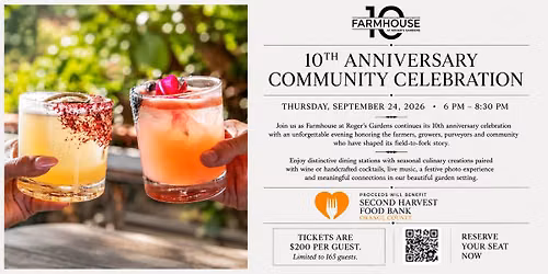 Farmhouse 10th Anniversary Community Celebration