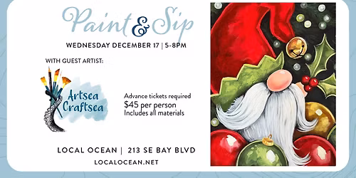 December Paint & Sip w\/ Artsea Craftsea