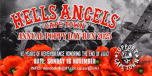 Poppy Day Run 2025 - Presented By Hells Angels Cape Town