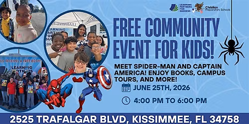 Free Community Event for Kids! Meet Spiderman and Captain America!