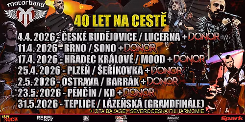 MOTORBAND \u2013 MB40 TOUR 2026 | 40 LET NA CEST\u011a (6 exkluzivn\u00edch koncert\u016f + Grandfin\u00e1le s filharmoni\u00ed)