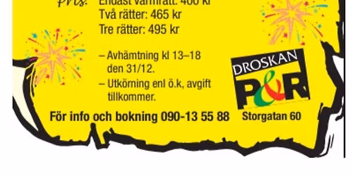 Ny\u00e5rsmeny f\u00f6r avh\u00e4mtning den 31\/12!