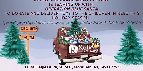 Rollo Insurance Mont Belvieu Toy Drive, Cookies and Hot Cocoa with the Grinch!!