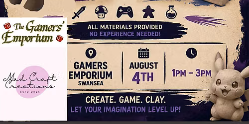 Ceramic Gaming Workshop (suitable for ages 4+)