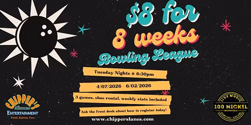 $8 for 8: Bowling League Spring 2026