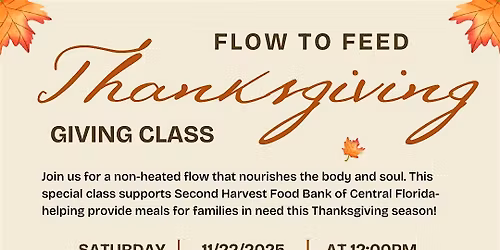 Flow to Feed: A Thanksgiving Giving Class