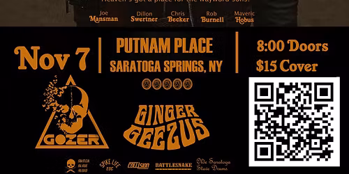 GAS STATION ELVIS Album Release Show w\/ Ginger Geezus, Gozer at Putnam Place