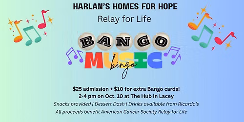 Harlan's Homes for Hope Relay for Life BANGO Music Bingo!