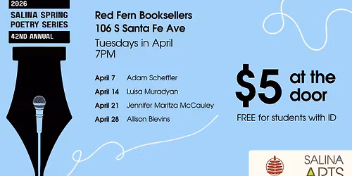 2026 Salina Spring Poetry Series - April 7th, Adam Scheffler