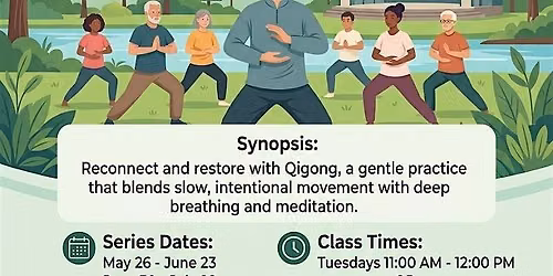 4:45PM Qigong for Beginners at Wilson Park Bandshell, Windsor 5 classes\/$35