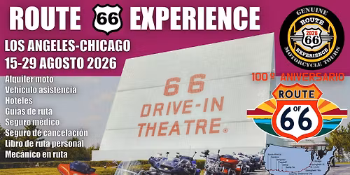 Ruta 66 en moto Los Angeles-Chicago | Agosto 2026 | 100 Aniv. Route 66