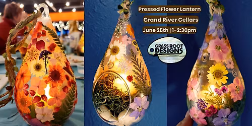 Pressed Flower Flickering Lantern | Grand River Cellars