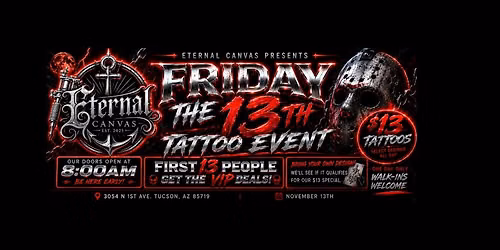 $13 TATTOO'S FRIDAY THE 13TH