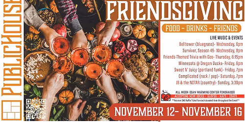 Annual Friendsgiving at PublicHouse: November 12-16, 2025