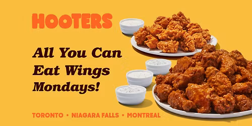 All You Can Eat Wings at Hooters every Monday!