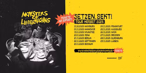 MONSTERS OF LIEDERMACHING - Setzen, Sekt! Tour 2025 | Kantine Augsburg