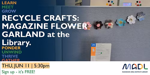 Recycle Crafts: Magazine Flower Garland