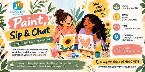 Paint, Sip & Chat School Holiday Workshop