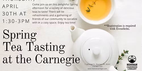 Spring Tea Tasting at the Carnegie