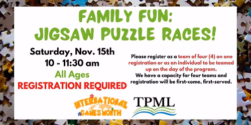 Family Fun! Jigsaw Puzzle Races