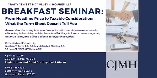 CJMH April Breakfast Seminar