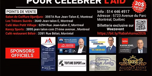 RABAH ASMA \u00c0 MONTR\u00c9AL \u00c0 L'OCCASION DE L'AID