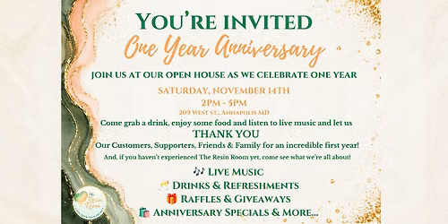The Resin Room - One Year Anniversary Celebration
