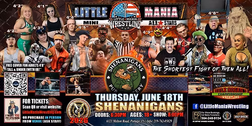 Portage, IN - Little Mania Mini Wrestling @ Shenanigans