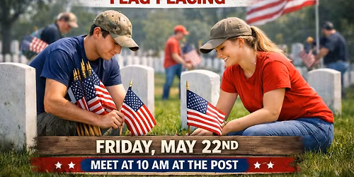 Placing flags for Memorial Day