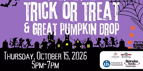 Trick or Treat & Great Pumpkin Drop - Third Thursday in Downtown Tiffin