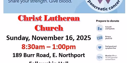 NYBC Blood Drive at Christ Lutheran Church 