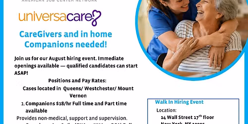 Universacare and Workforce1 Healthcare Hiring Event