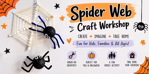Spooky Spider Web Craft Workshop \u2013 Halloween Art for Kids & Families