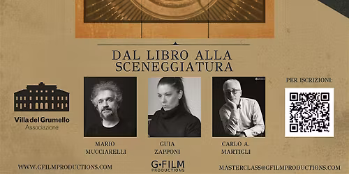 DAL LIBRO ALLA SCENEGGIATURA -2 day 29 e 31 maggio Masterclass Cinema  2026