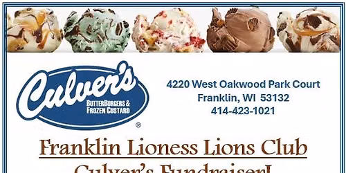 Franklin Lioness Lions Culver's Donation