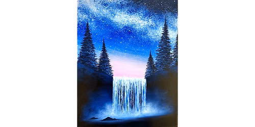 Galaxy Waterfall Forest - Paint and Sip in Cincinnati | Classpop!\u2122