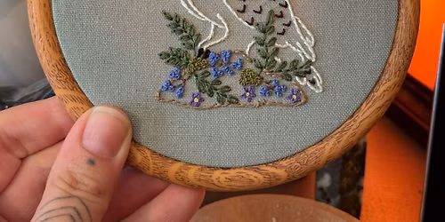 Snowy Owl Hand Embroidery Class & Ambassador Bird Visit