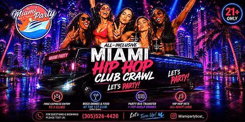 Miami Nightlife VIP Club Crawl | Party Bus, Drinks & Skip-the-Line Entry