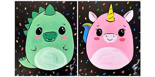 Cute Dino and Unicorn - Paint and Sip in Denver | Classpop!\u2122