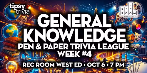 Edmonton: Rec Room West Ed - Pen & Paper GK League Week 4 - Oct 6, 7pm