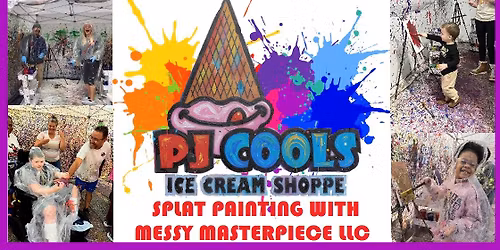 SPLAT PAINTING with MESSY MASTERPIECE at PJ COOLS Ice Cream Shoppe