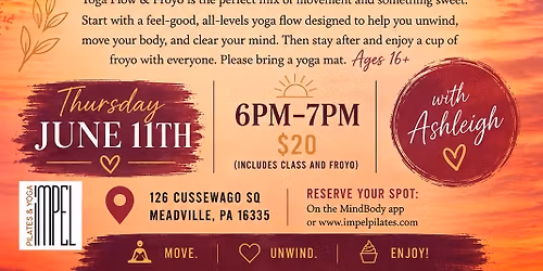 Yoga Flow & Froyo at Cup N\u2019 Spoon Cussewago