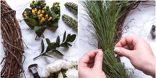 Atelier couronne de Noel 