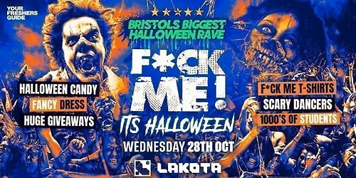 F*CK ME It's Halloween | Bristol Freshers 2026 - Tickets Selling Fast \u26a1