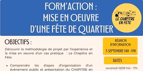 R\u00e9union d'information \u00e0 Form'action "Mise en oeuvre d'une f\u00eate de quartier"