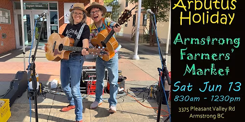 Arbutus Holiday play music at Armstrong Farmers' Market