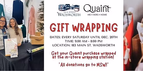 Gift Wrapping Fundraiser at Quaint