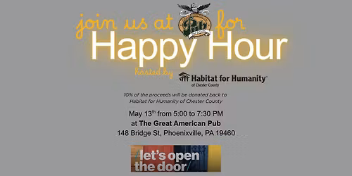 Habitat Happy Hour at the Great American Pub!